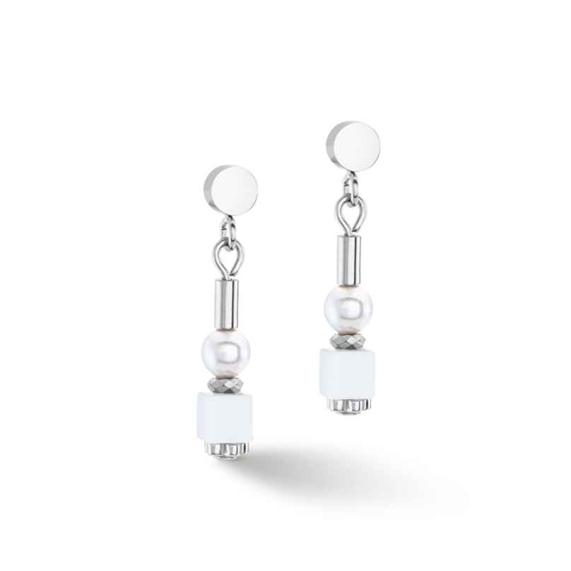 Coeur de Lion 4356/21-1417 Women's Earrings Mini Cubes & Pearls Mix Silver-White 4251588334322