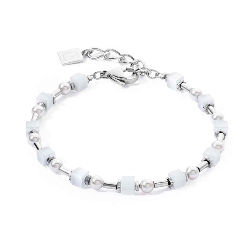 Coeur de Lion 4356/30-1417 Women's Bracelet Mini Cubes & Pearls Mix Silver-White 4251588334339