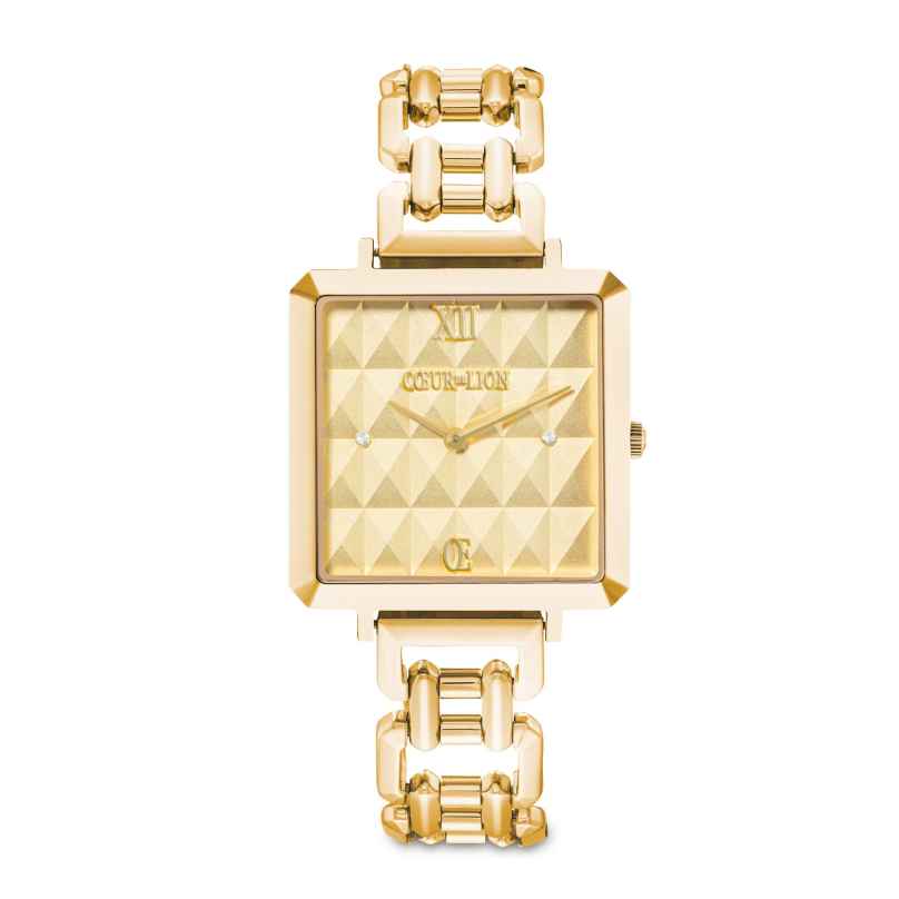 Coeur de Lion 7662/74-1616 Women's Watch Iconic Cube Spikes Statement Gold Tone 4251588335596