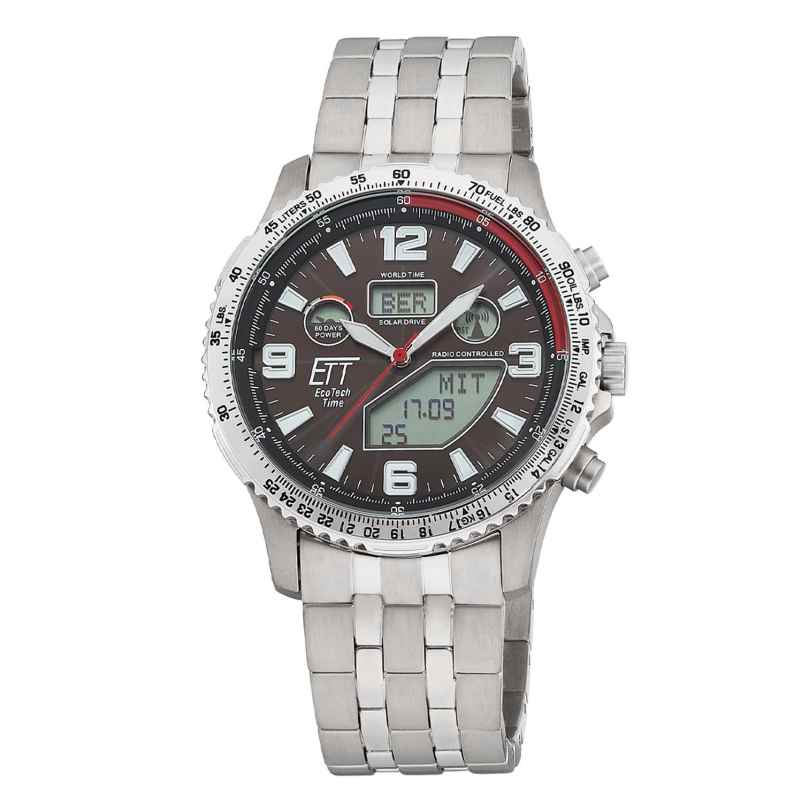 ETT Eco Tech Time EGT-11720-22M Funk-Solar Herrenuhr Professional Worldtimer Titan 4260736036414
