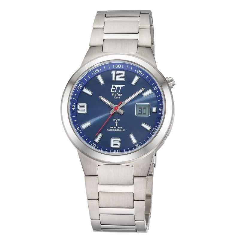 ETT Eco Tech Time EGT-11709-32M Funk-Solar Herrenuhr Everest Gents Titan/Blau 4260736036056