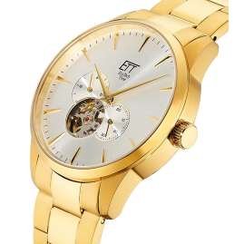 ETT Eco Tech Time EGS-40404-41M Herren-Automatikuhr Motion Drive Goldfarben