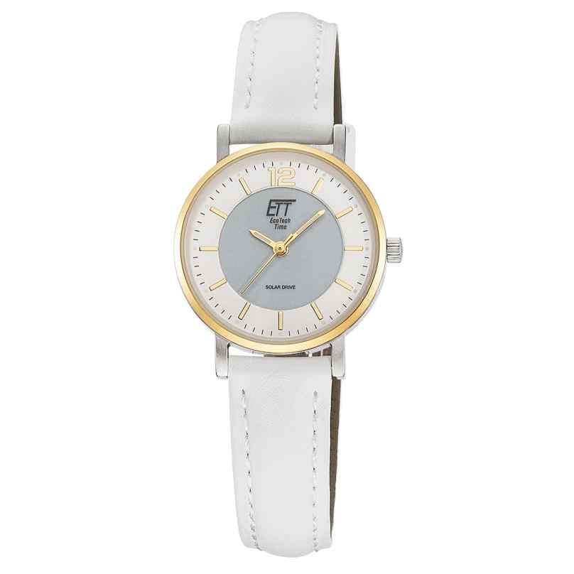 ETT Eco Tech Time ELS-12163-41L Solaruhr für Damen mit Lederband Weiß 4260736036964