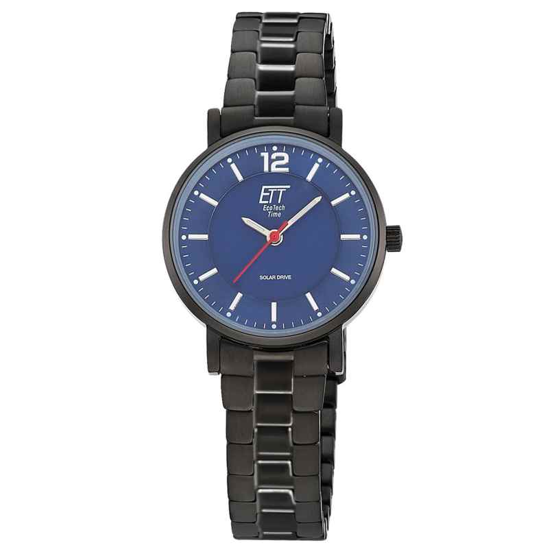 ETT Eco Tech Time ELS-12167-31M Damen-Solaruhr Stahl Schwarz/Blau 4260736037008