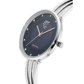 ETT Eco Tech Time ELA-12119-34M Solar Damen-Armbanduhr Kalahari Silber/BLau
