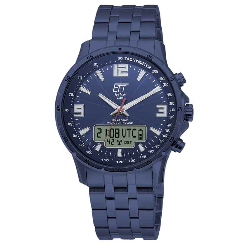 ETT Eco Tech Time EGS-11566-31M Radio-Controlled Solar Men's Watch Arctica Blue 4260736031822
