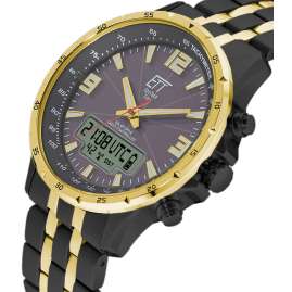 ETT Eco Tech Time EGS-11567-21M Radio-Controlled Solar Men's Watch Arctica Black/Gold