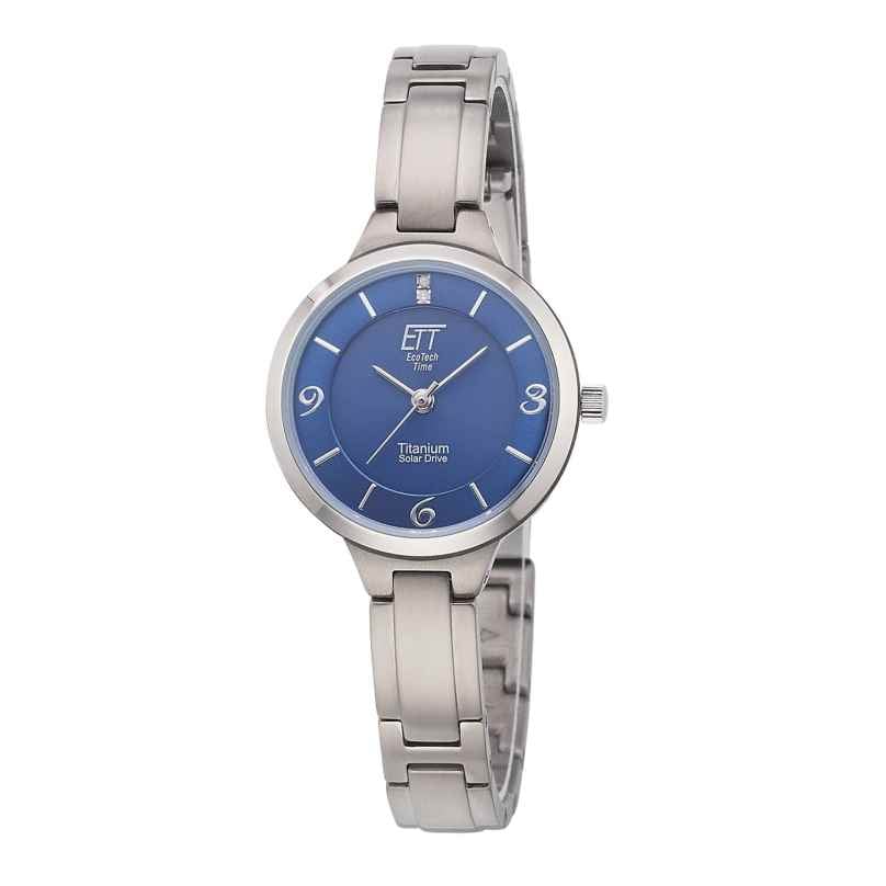 ETT Eco Tech Time ELS-12147-31M Women's Watch Solar Diamond Lady Titanium Blue 4260736032270