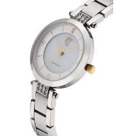 ETT Eco Tech Time ELS-12144-12M Women's Solar Watch Diamond Lady Silver Tone