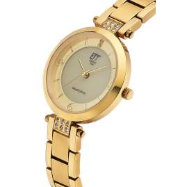 ETT Eco Tech Time ELS-12141-62M Women's Watch Solar Diamond Lady Gold Tone