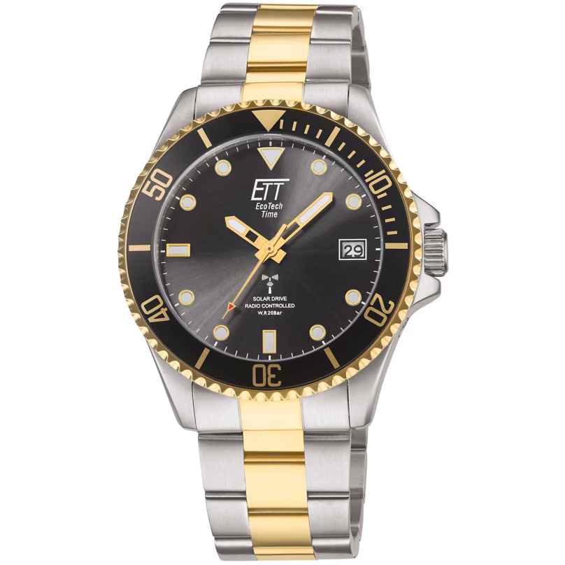 ETT Eco Tech Time EGS-11606-25M Men's Radio-Controlled Solar Watch Watersports Two Tone 4260736032751