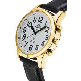 Master Time MTGA-10940-12L Sprechende Herren-Funkuhr Goldfarben/Schwarz