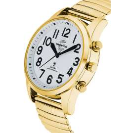 Master Time MTGA-10941-12Z Talking Radio-Controlled Men's Watch Gold Tone Elastic
