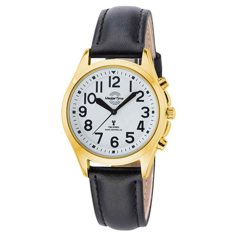 Master Time MTLA-10942-12L Sprechende Damen-Funkuhr Goldfarben/Schwarz 4260736035929