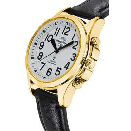 Master Time MTLA-10942-12L Sprechende Damen-Funkuhr Goldfarben/Schwarz