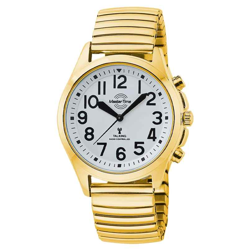 Master Time MTLA-10943-12Z Sprechende Damen-Funkuhr Goldfarben mit Zugband 4260736035936