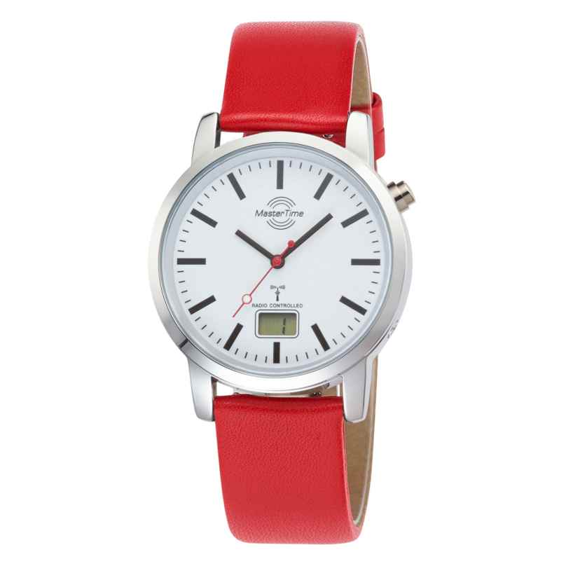 Master Time MTGA-10917-11L Herren-Funkarmbanduhr Daily Leder Rot 4260736034755
