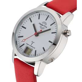 Master Time MTLA-10918-11L Women's Radio-Controlled Watch Daily Leather Red