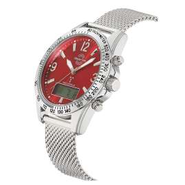 Master Time MTGA-10962-82M Men's Wristwatch Radio-Controlled Sporty Big Date Red