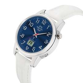 Master Time MTLA-101000-32L Damen-Funkuhr Lady Line Leder Weiß