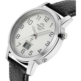 Master Time MTGA-10294-12L Men's Radio-Controlled Watch Basic Leather Strap Black