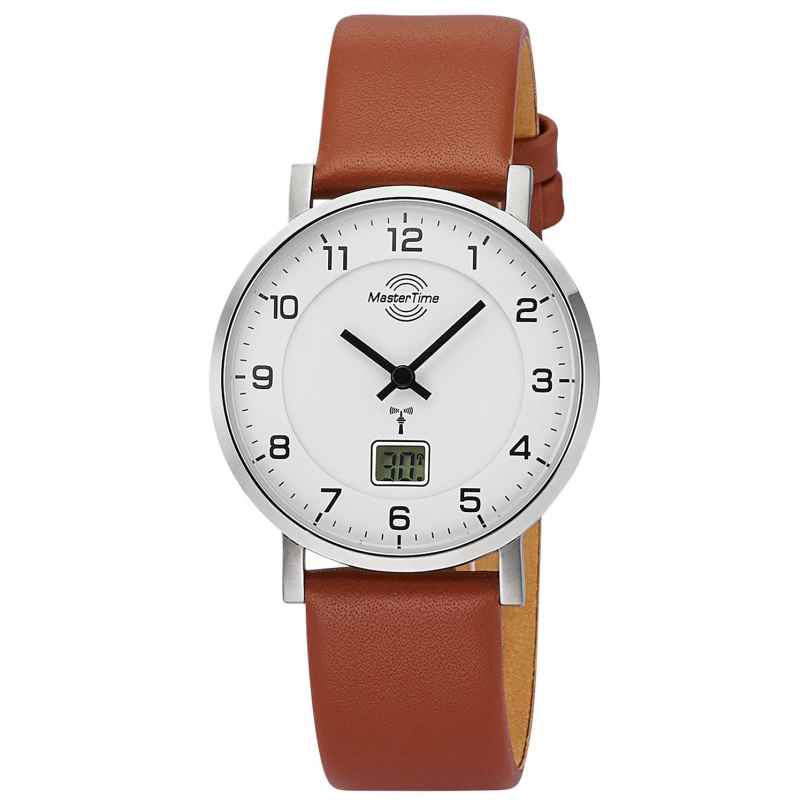 Master Time MTLS-10741-12L Ladies' Radio-Controlled Watch with Brown Leather Strap 4260503039396