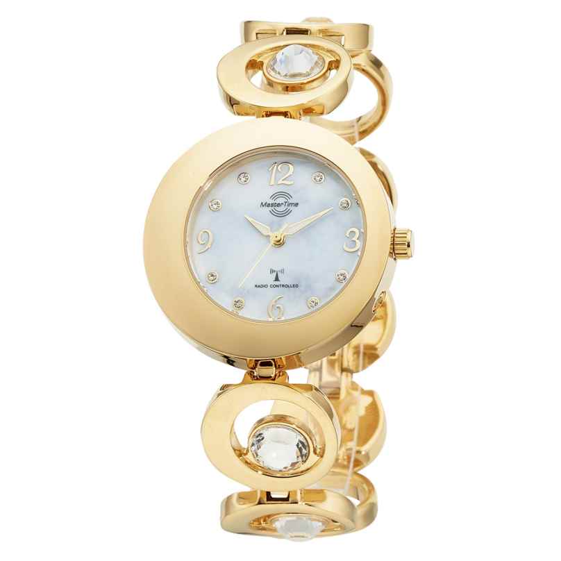 Master Time MTLA-10789-75M Women's Radio-Controlled Watch Lady Line Gold Tone 4260736031440