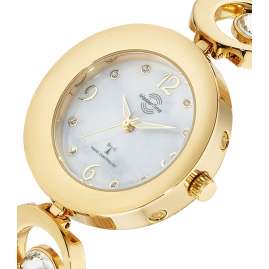 Master Time MTLA-10789-75M Women's Radio-Controlled Watch Lady Line Gold Tone