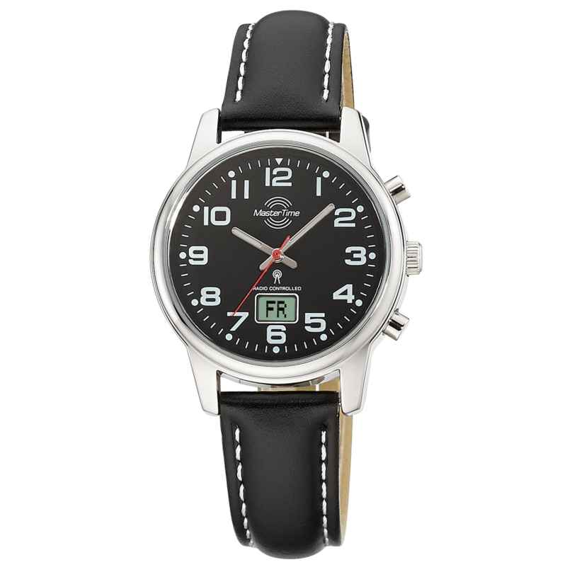 Master Time MTLA-10819-22L Radio-Controlled Women's Watch with Black Leather Strap 4260736032126
