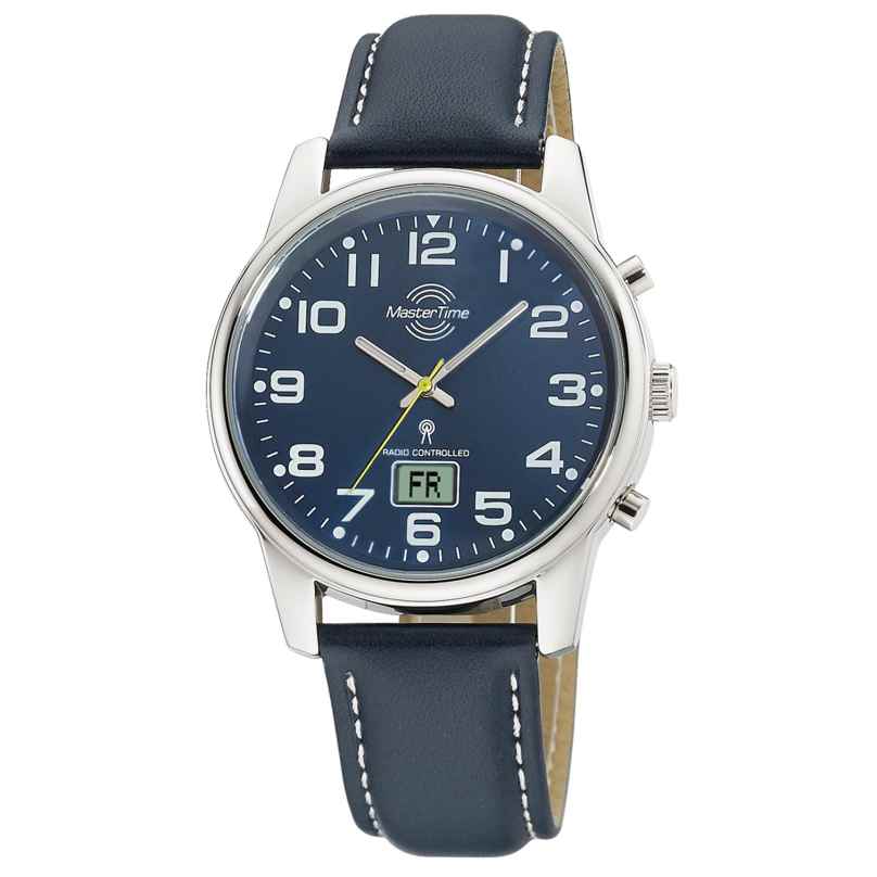 Master Time MTGA-10815-31L Men's Radio-Controlled Watch with Leather Strap Blue 4260736032089