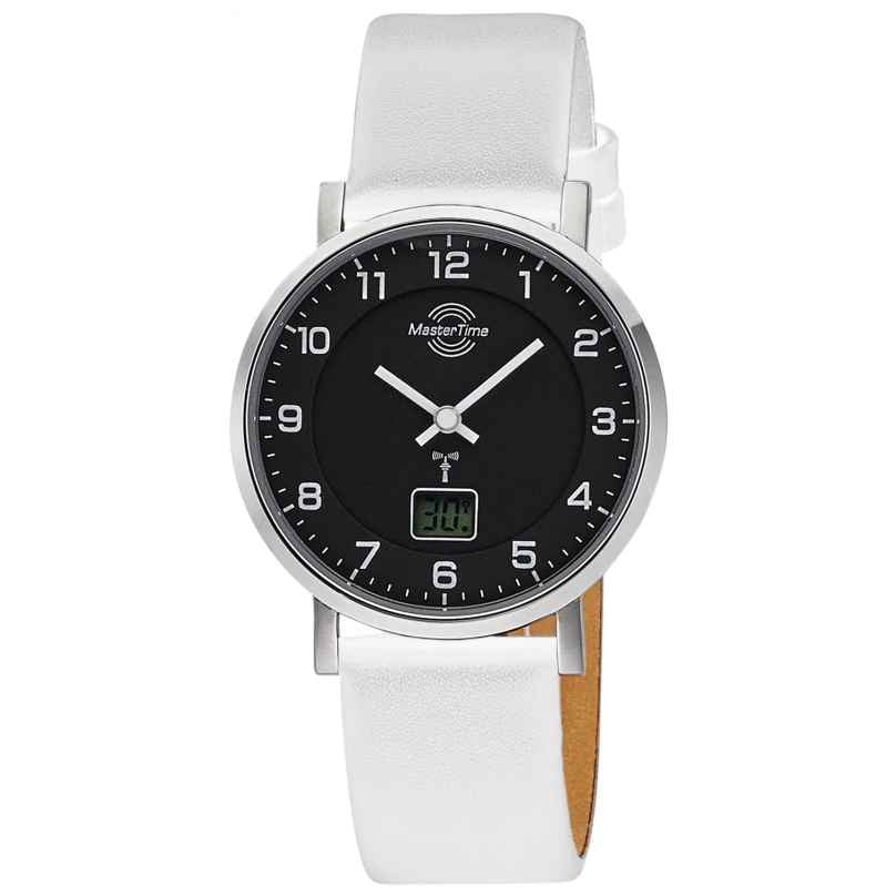 Master Time MTLS-10813-22L Women's Radio-Controlled Watch White Leather Strap 4260736031938