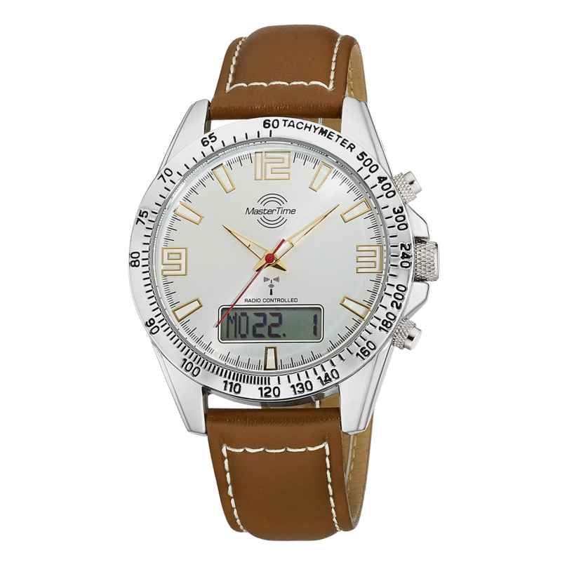 Master Time MTGA-10877-42L Men's Radio-Controlled Watch Sporty Big Date Brown 4260736033802