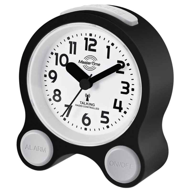 Master Time MTC-71031-12B German Talking Radio-Controlled Alarm Clock Black/White 4260736033352