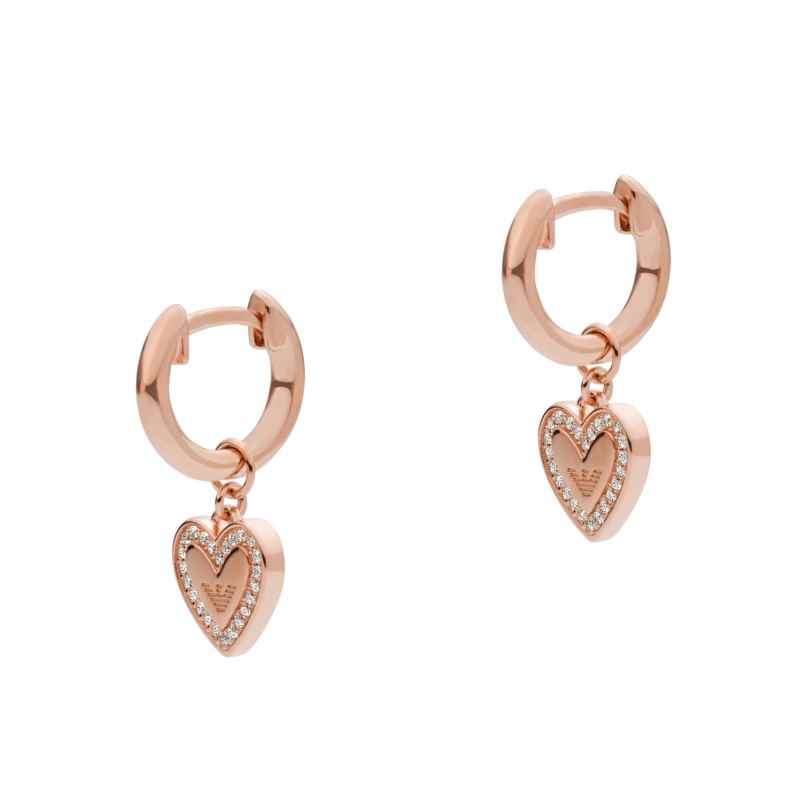 Emporio Armani EG3552221 Women's Earrings Heart Sentimental Rose Gold Tone 4064092114744