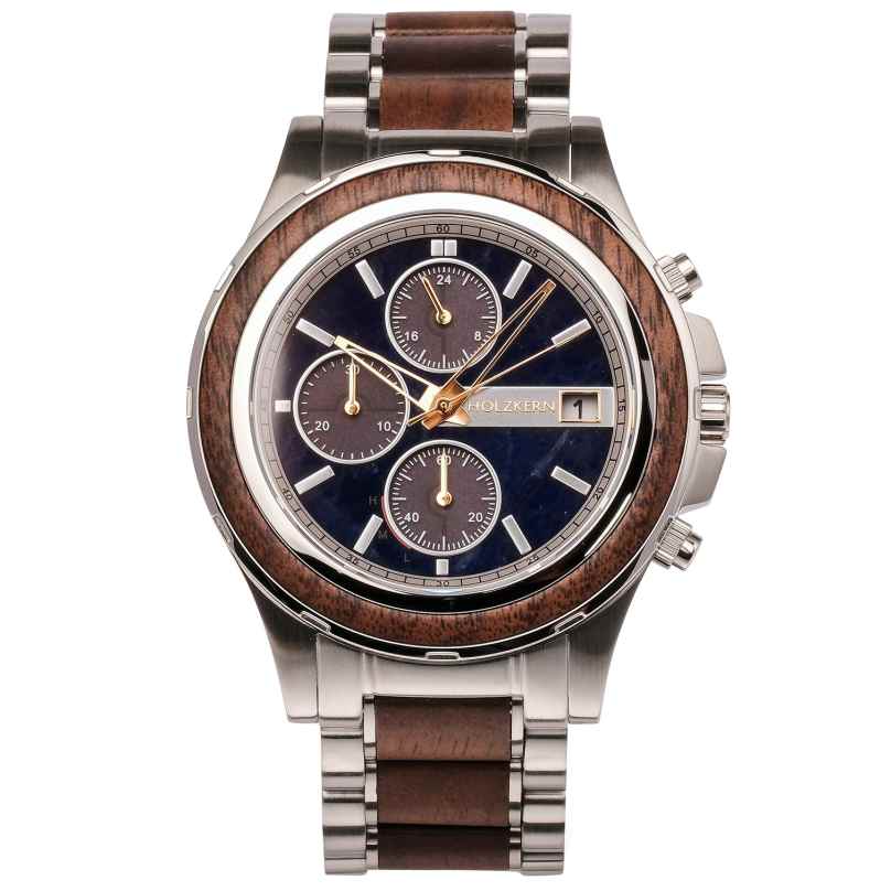 Holzkern Herren-Chronograph Solar Koh Mak Walnuss/Marmor 9010631007140