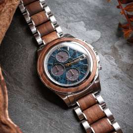 Holzkern Men's Chronograph Solar Koh Mak Walnut/Marble