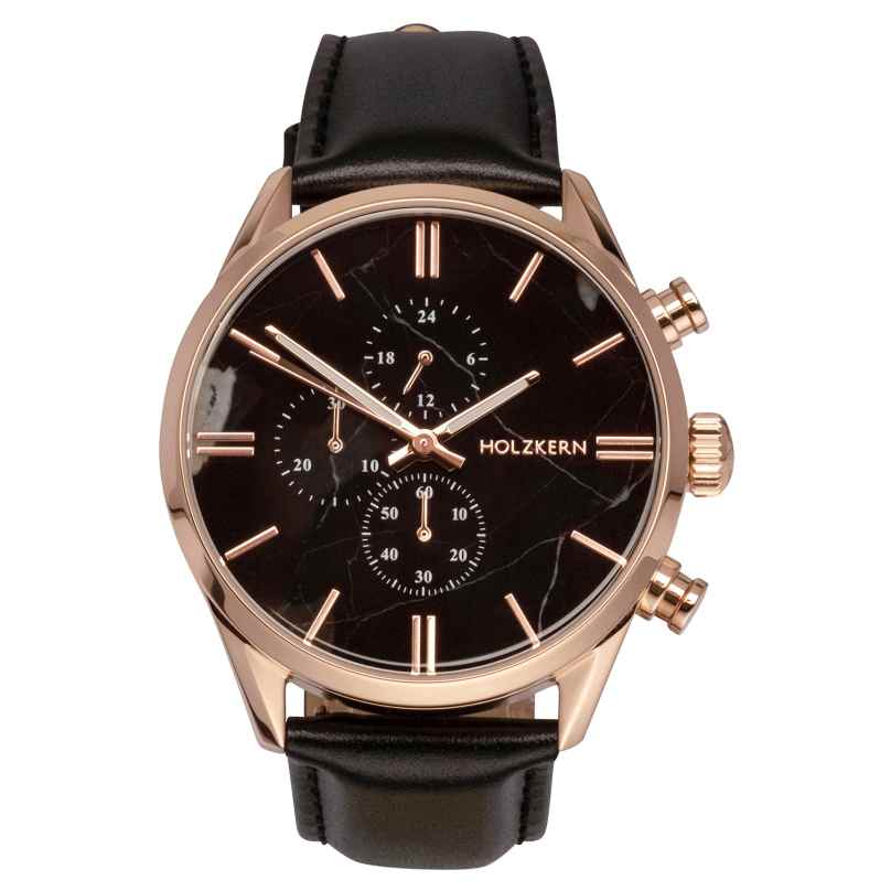 Holzkern Men's Quartz Watch Chronograph Relational Marble/Rose Gold Tone 9010631007270