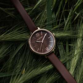 Holzkern Ladies' Watch Quartz Shirin Walnut/Rose Gold Tone