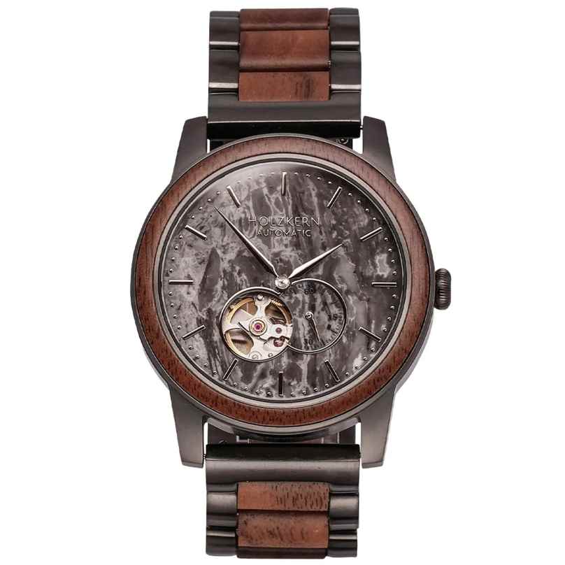 Holzkern Herrenarmbanduhr Automatik Chicago Walnuss/Marmor 9120078331828
