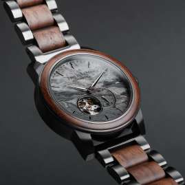 Holzkern Men's Wristwatch Automatic Chicago Walnut/Marble