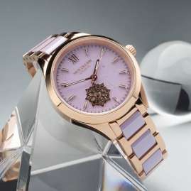 Holzkern Damen-Armbanduhr Automatik Kaleidoscopic Amethyst/Keramik