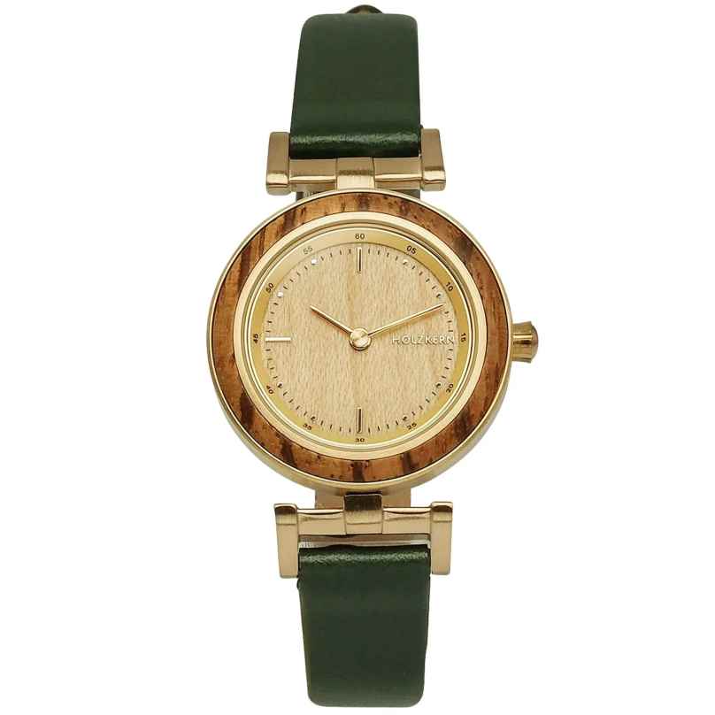 Holzkern Damenuhr Quarz Laura Zebrano/Eiche 9120078339022