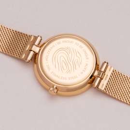 Holzkern Damenuhr Everbloom Pflaumenblüte Gelb/Goldfarben