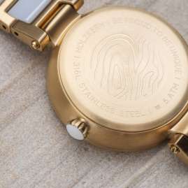 Holzkern Damenuhr Moonbow Marmor/Keramik