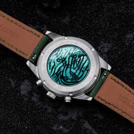 Holzkern Men's Wristwatch Titanium Neverrest Cat's Eye/Green