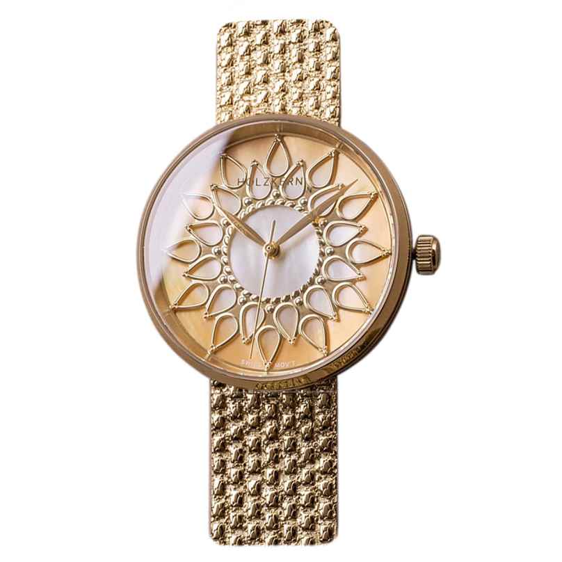 Holzkern Women's Watch Suncatcher Mother-of-Pearl/Gold Tone 9010631022556