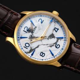 Holzkern Men's Watch Primetime Howlith/Gold Tone