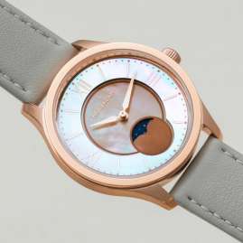 Holzkern Damenuhr Moonray Perlmutt/Hellgrau