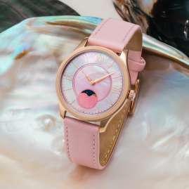 Holzkern Women's Wristwatch Moonray Mother-of-Pearl/Pink