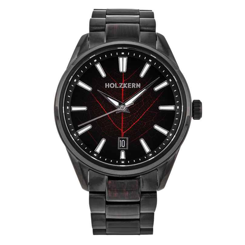 Holzkern Herrenuhr Automatik Era X Lorbeerblatt/Geflammte Walnuss 9010631024635